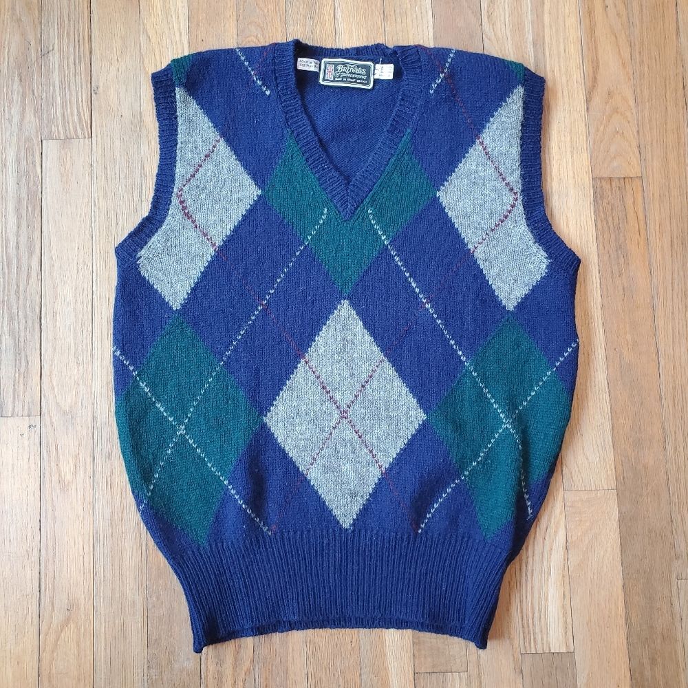 Vintage Britches‎ Of Georgetowne 100% Pure Wool Vest Size Large